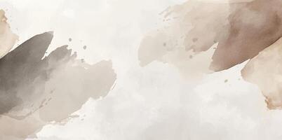 Abstract horizontal watercolor background. Hand drawn texture. Brush stroked painting brown beige pastel color vector