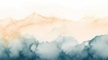 Abstract horizontal watercolor background. Hand drawn texture. Brush stroked painting brown green pastel color vector