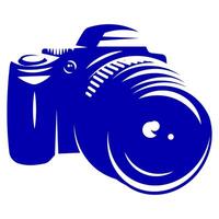 monochrome template with digital camera on white background vector