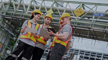 Team of engineers working at oil refinery in factory With readiness to start a new day in the oil industry video