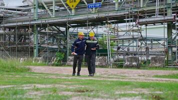 An engineer was injured in an accident while working at an oil refinery. video