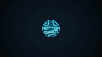 Finger-print Scanning Identification System. Biometric Authorizations and approval. concept of the future of security and password control through fingerprints in an advanced technological future. video