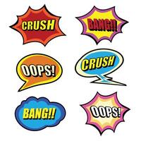 Set of comic speech bubble vector