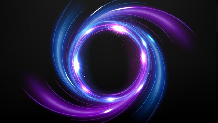 Blue and Purple Light Circle Effect on Dark Background