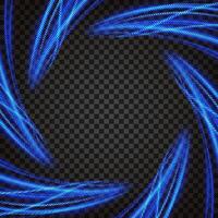 Halftone Blue Twirl Light Circle Effect Frame vector