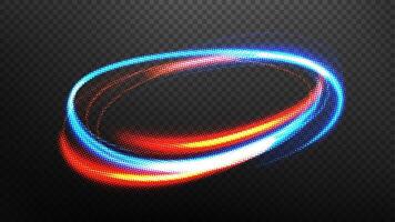 Halftone Colorful Circular Light Trails, Long Time Exposure Motion Blur Effect vector