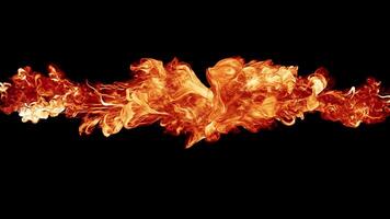 3D animation of two flames turning into a fiery heart. With Alpha Channel. video
