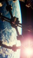 UFO Spaceship Hovering in the sky elements furnished by NASA, vertical video
