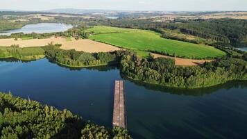 Aerial view of unfinished highway bridge in Czechia in August 2024 video