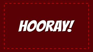 Hooray Exclamation Text Motion Graphics Animation video