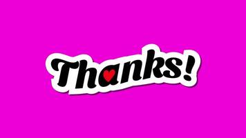 Thanks. Exclamation Colorful Text Motion Graphics Animation video