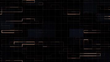 Animated technological background with randomly glowing dots and fading out video