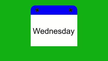 Weekday Transitions with Calendar Looping Animation video