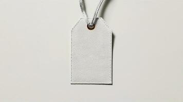 Mockup of a Blank a White Tag With a Rough Texture photo