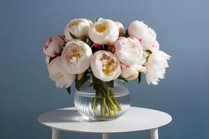 A Beautiful flower vase on the table photo