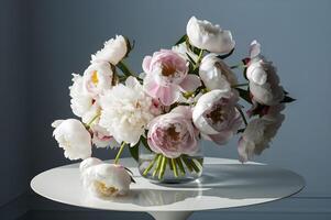 A Beautiful flower vase on the table photo