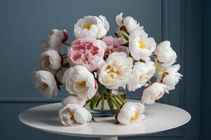 A Beautiful flower vase on the table photo