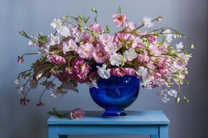 A Beautiful flower vase on the table photo