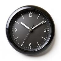 Black Clock On white Background photo