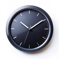 Black Clock On white Background photo