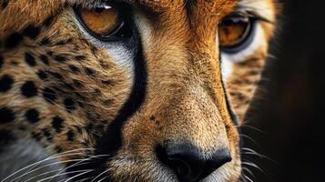 Close-up of a Cheetah's Face, Focusing on Eye and Nose photo
