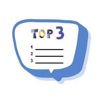Top 3 list blank. template dsign. vector