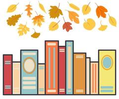 color isolated autumn stack of books vector