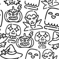 seamless halloween pattern in lines vector