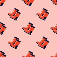 a pattern with red boots on a pink background vector