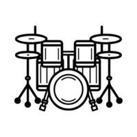 Drums icon or modern line symbol. line art and icon design with bold outline. Black and white Pixel Perfect minimalistic symbol isolated white background. Silhouette simple thin sign vector