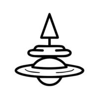 Spinning Top icon or modern line symbol. line art and icon design with bold outline. Black and white Pixel Perfect minimalistic symbol isolated white background. Silhouette simple thin sign vector