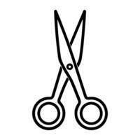 Scissors icon or modern line symbol. line art and icon design with bold outline. Black and white Pixel Perfect minimalistic symbol isolated white background. Silhouette simple thin sign vector