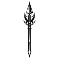 Spear icon or modern line symbol. line art and icon design with bold outline. Black and white Pixel Perfect minimalistic symbol isolated white background. Silhouette simple thin sign vector