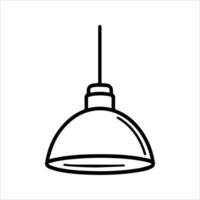 Ceiling Lamp icon or modern line symbol. line art and icon design with bold outline. Black and white Pixel Perfect minimalistic symbol isolated white background. Silhouette simple thin sign vector