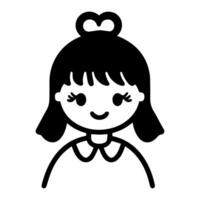 doll icon or modern line symbol. line art and icon design with bold outline. Black and white Pixel Perfect minimalistic symbol isolated white background. Silhouette simple thin sign vector