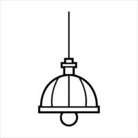 Ceiling Lamp icon or modern line symbol. line art and icon design with bold outline. Black and white Pixel Perfect minimalistic symbol isolated white background. Silhouette simple thin sign vector