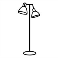 Floor Lamp icon or modern line symbol. line art and icon design with bold outline. Black and white Pixel Perfect minimalistic symbol isolated white background. Silhouette simple thin sign vector