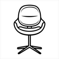 Swivel Chair icon or modern line symbol. line art and icon design with bold outline. Black and white Pixel Perfect minimalistic symbol isolated white background. Silhouette simple thin sign vector