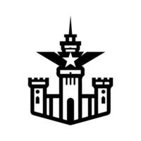 Military Base icon or modern line symbol. line art and icon design with bold outline. Black and white Pixel Perfect minimalistic symbol isolated white background. Silhouette simple thin sign vector