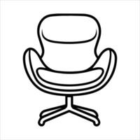 Swivel Chair icon or modern line symbol. line art and icon design with bold outline. Black and white Pixel Perfect minimalistic symbol isolated white background. Silhouette simple thin sign vector