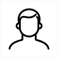 User Information icon or modern line symbol. line art and icon design with bold outline. Black and white Pixel Perfect minimalistic symbol isolated white background. Silhouette simple thin sign vector