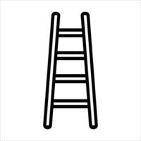 Ladder icon or modern line symbol. line art and icon design with bold outline. Black and white Pixel Perfect minimalistic symbol isolated white background. Silhouette simple thin sign vector