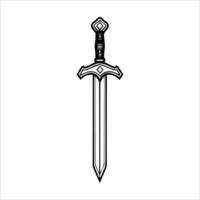Dagger icon or modern line symbol. line art and icon design with bold outline. Black and white Pixel Perfect minimalistic symbol isolated white background. Silhouette simple thin sign vector