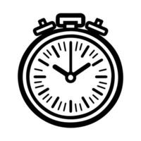 Stopwatch icon or modern line symbol. line art and icon design with bold outline. Black and white Pixel Perfect minimalistic symbol isolated white background. Silhouette simple thin sign vector