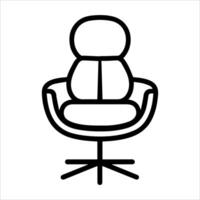 Swivel Chair icon or modern line symbol. line art and icon design with bold outline. Black and white Pixel Perfect minimalistic symbol isolated white background. Silhouette simple thin sign vector