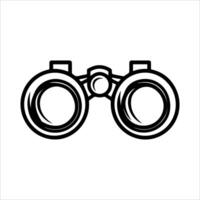Binocular icon or modern line symbol. line art and icon design with bold outline. Black and white Pixel Perfect minimalistic symbol isolated white background. Silhouette simple thin sign vector