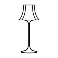 Floor Lamp icon or modern line symbol. line art and icon design with bold outline. Black and white Pixel Perfect minimalistic symbol isolated white background. Silhouette simple thin sign vector