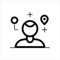 User Location icon or modern line symbol. line art and icon design with bold outline. Black and white Pixel Perfect minimalistic symbol isolated white background. Silhouette simple thin sign vector