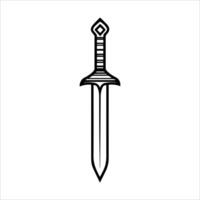 Dagger icon or modern line symbol. line art and icon design with bold outline. Black and white Pixel Perfect minimalistic symbol isolated white background. Silhouette simple thin sign vector