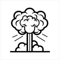 Nuclear Bomb icon or modern line symbol. line art and icon design with bold outline. Black and white Pixel Perfect minimalistic symbol isolated white background. Silhouette simple thin sign vector